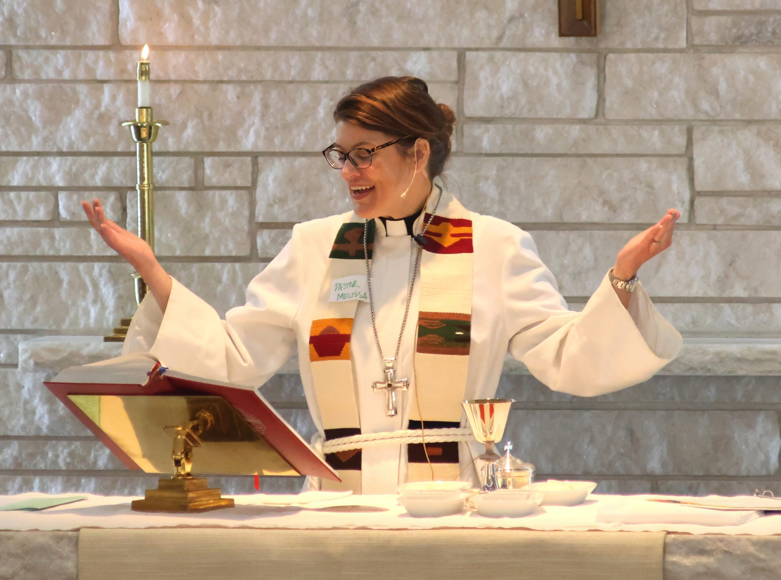 Pastor leading worship