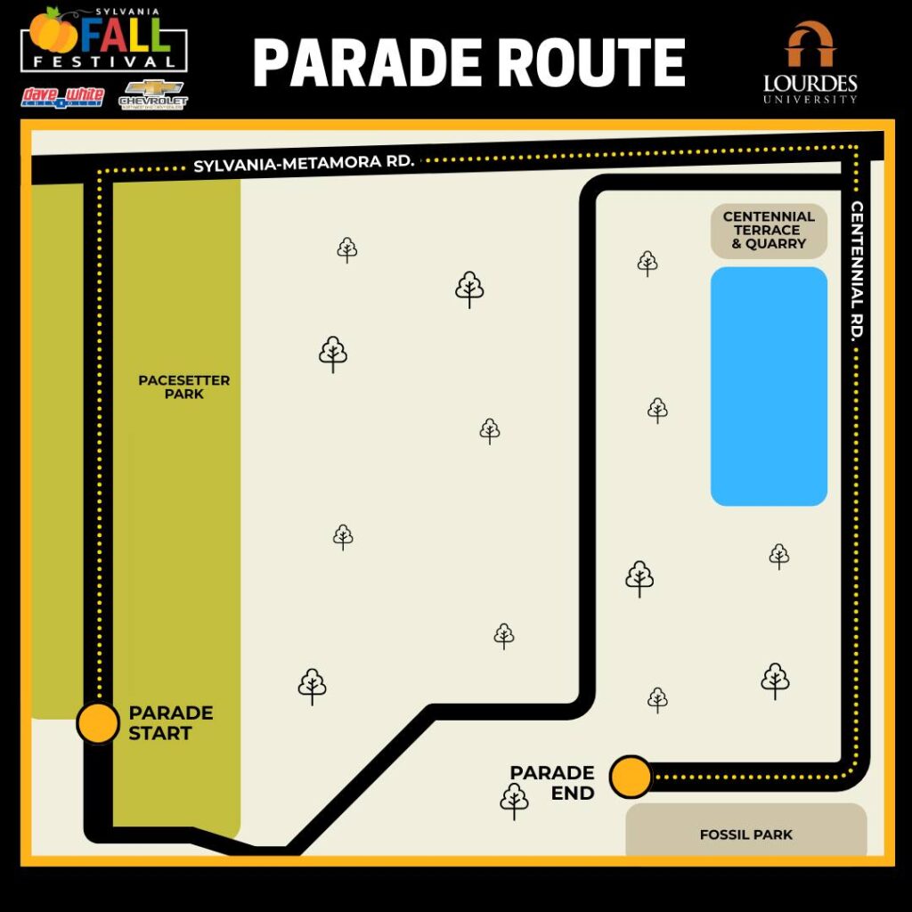 A map displaying the parade route